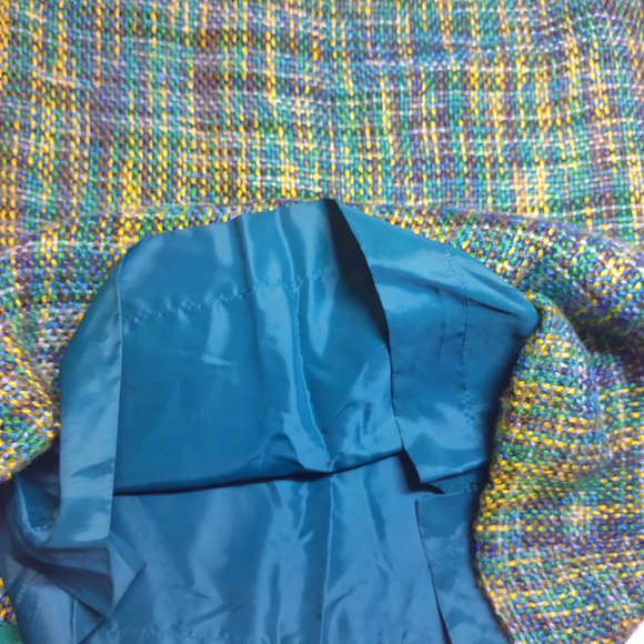 60's Lord & Taylor Vintage Silk Tweed/Lined Mid Century Maxi Skirt| Grn | Size:0 - Picture 6 of 9